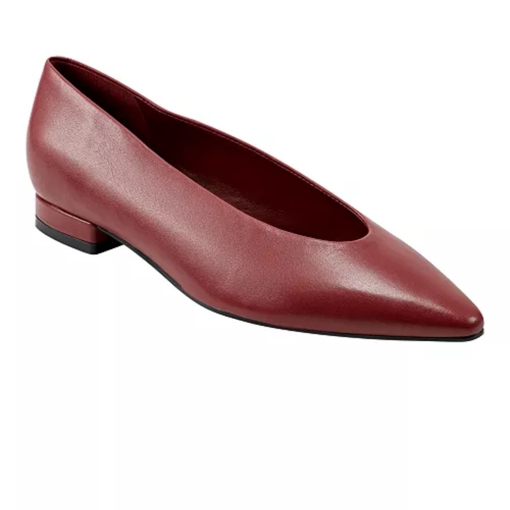 Marc fisher Women's Gunner Pointy Toe Slip- On Dress Flats Red 5.5